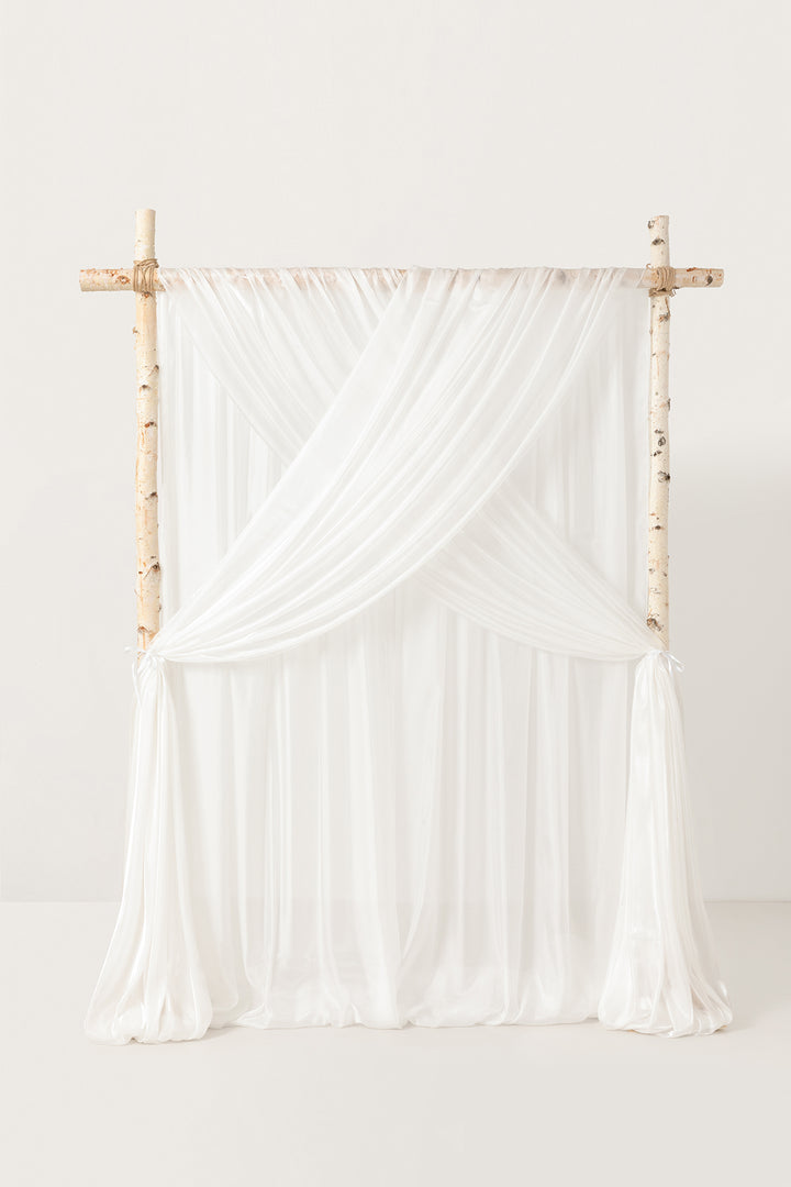 Wedding Backdrop Curtains in Pearlite White