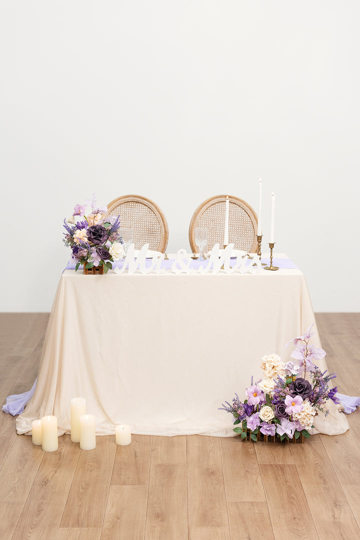 Flower Arrangement Set for Table in French Lavender & Plum | Clearance