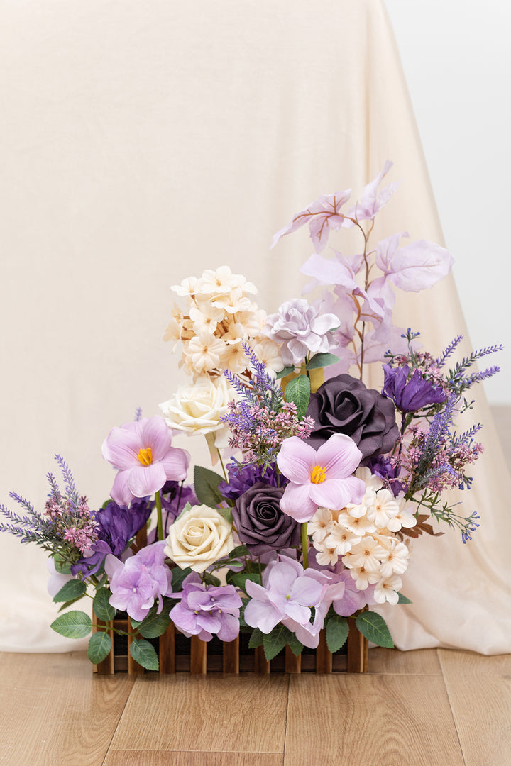 Flower Arrangement Set for Table in French Lavender & Plum | Clearance