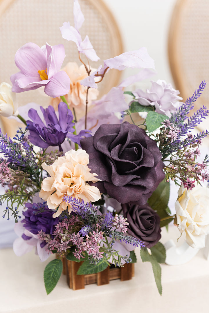 Flower Arrangement Set for Table in French Lavender & Plum | Clearance
