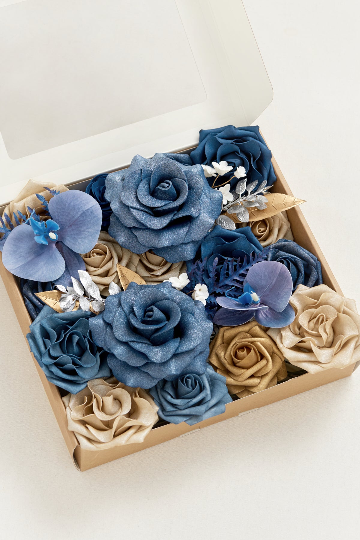 DIY Designer Flower Boxes in Stately Navy & Gold