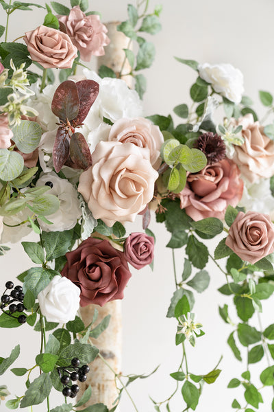 Hanging Arch Flower Decor in Dusty Rose & Mauve