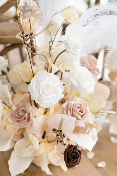 Flash Sale | Altar Decor Free-Standing Flowers in White & Beige