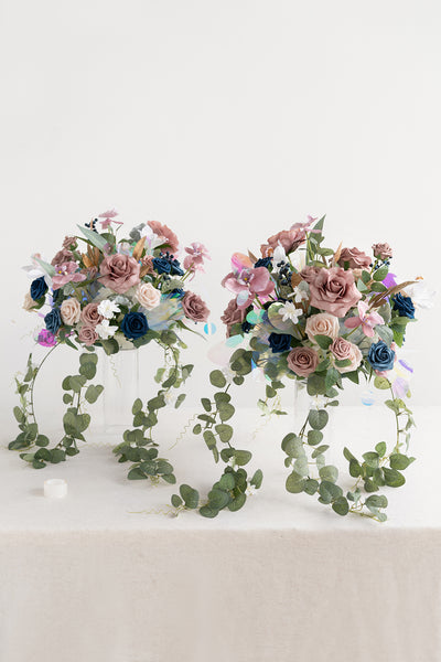 Flash Sale | Altar Decor Free-Standing Flowers in Dusty Rose & Navy