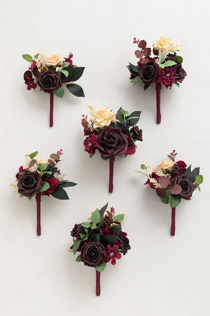 Mini Premade Flower Centerpiece Set in Black Baccara