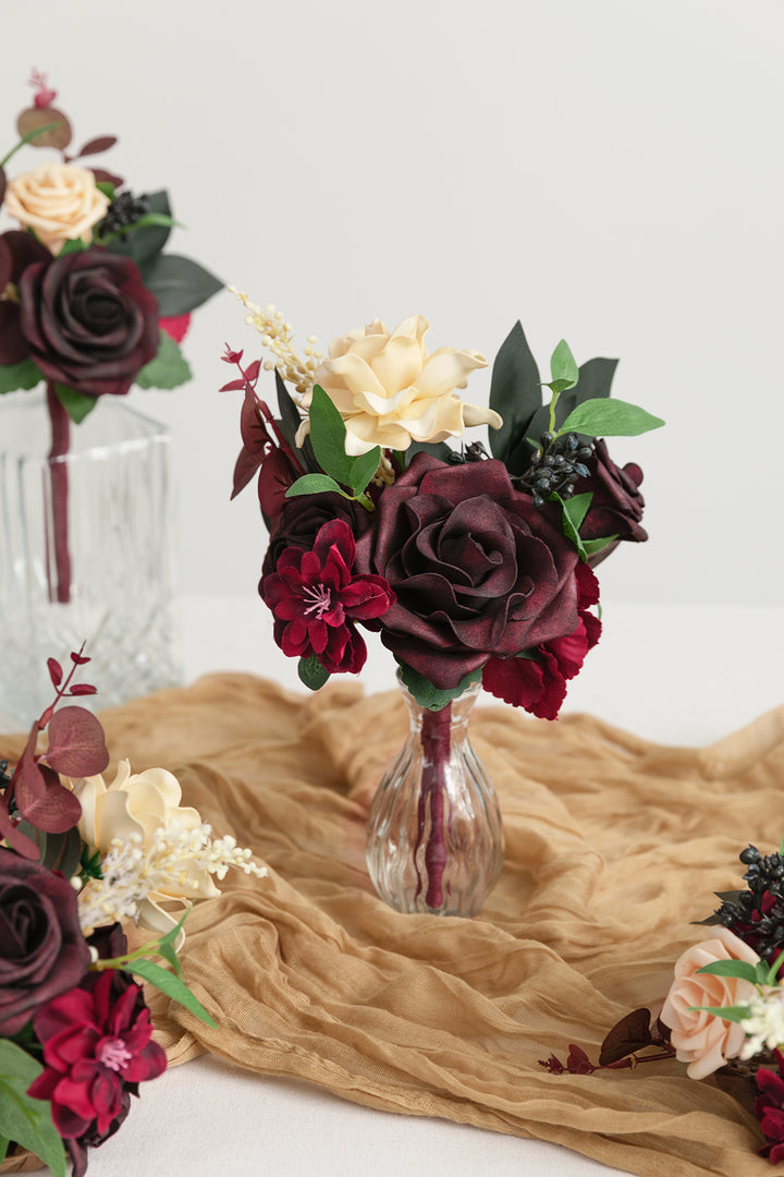 Mini Premade Flower Centerpiece Set in Black Baccara