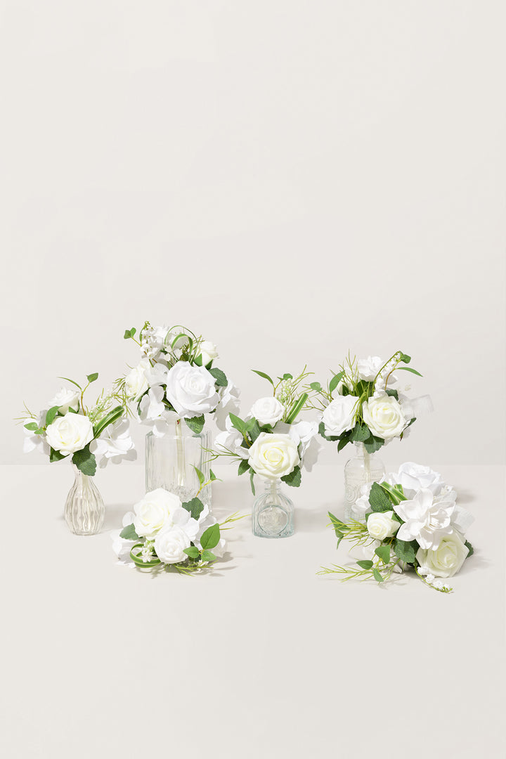 Mini Premade Flower Centerpiece Set in May Lily & Olive