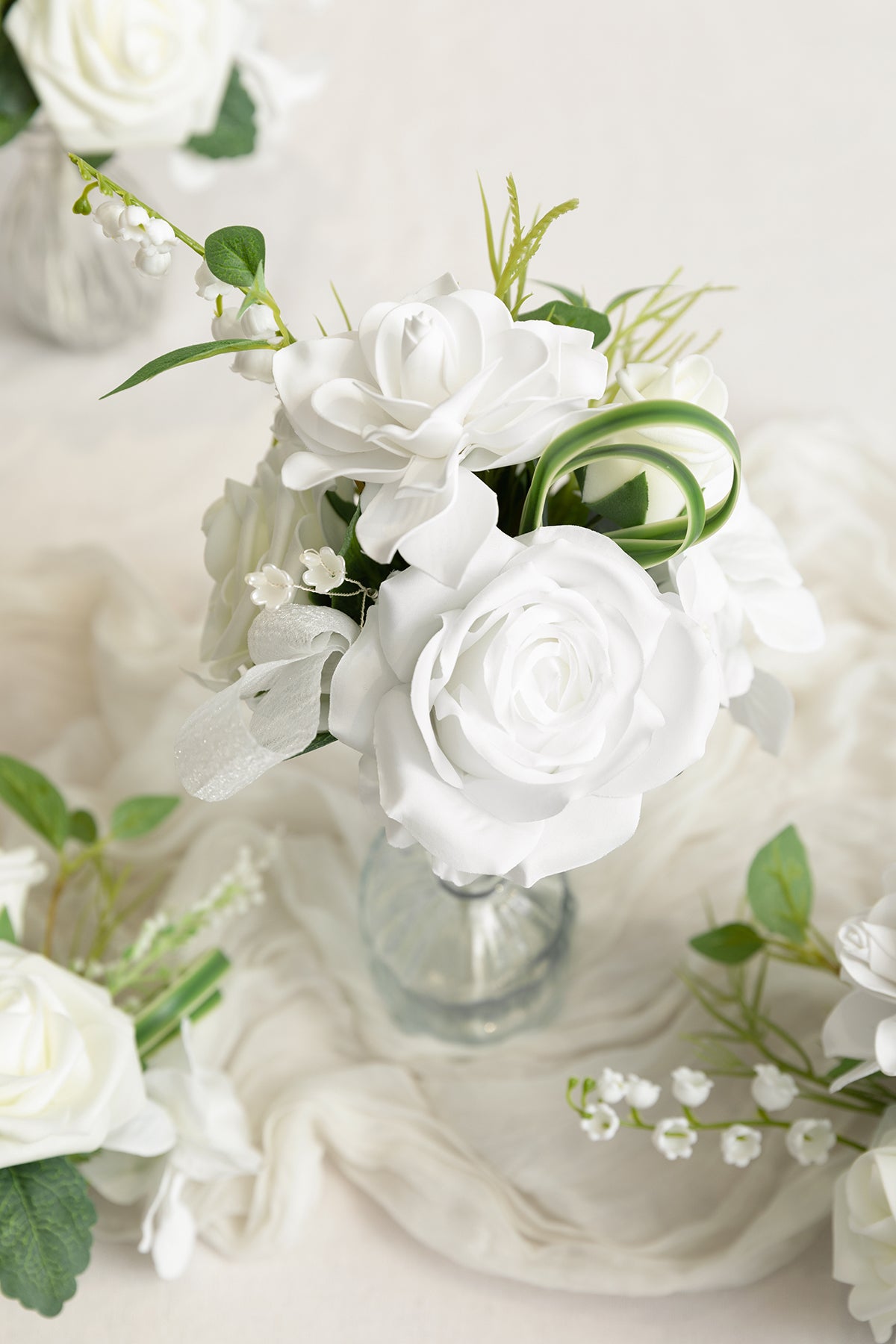 Mini Premade Flower Centerpiece Set in May Lily & Olive