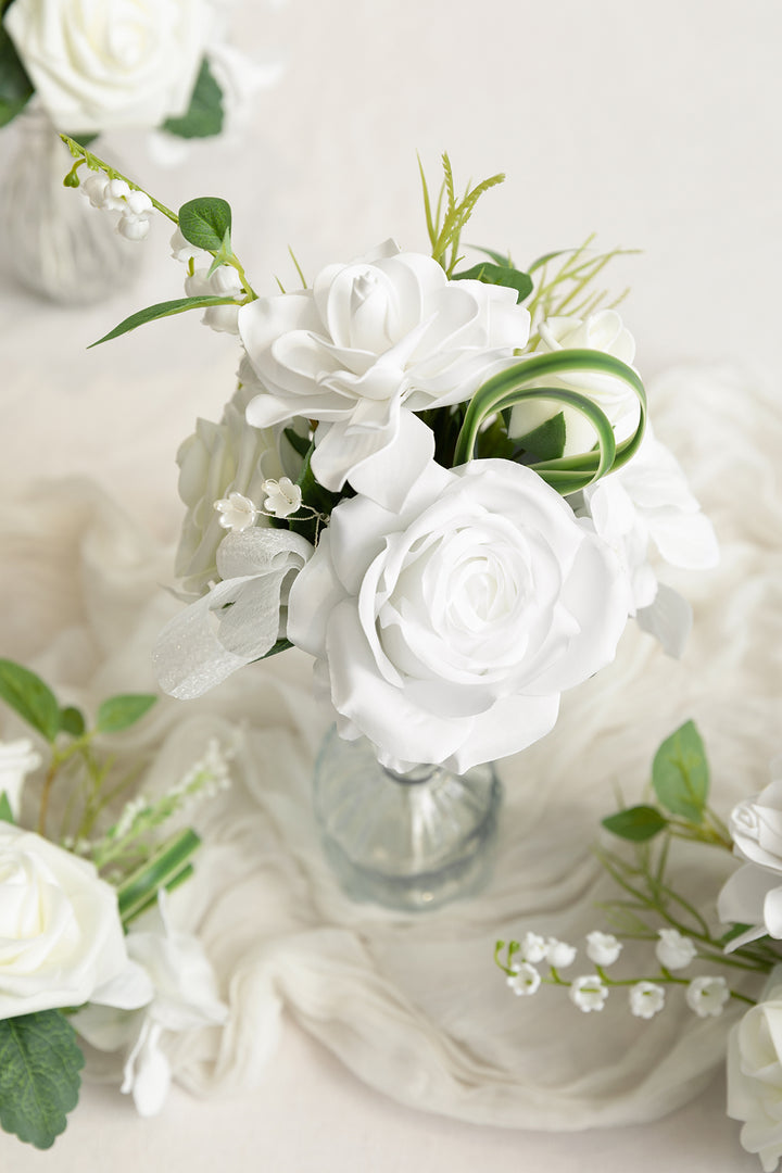 Mini Premade Flower Centerpiece Set in May Lily & Olive