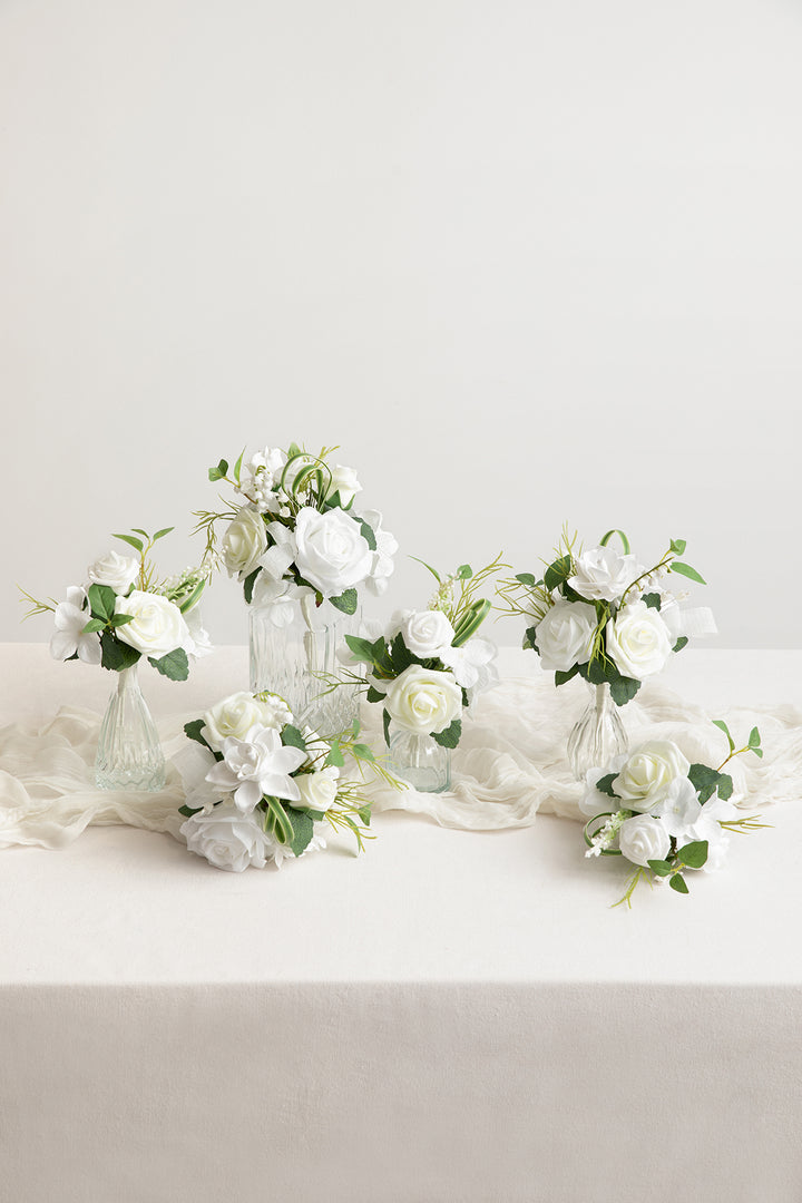 Mini Premade Flower Centerpiece Set in May Lily & Olive
