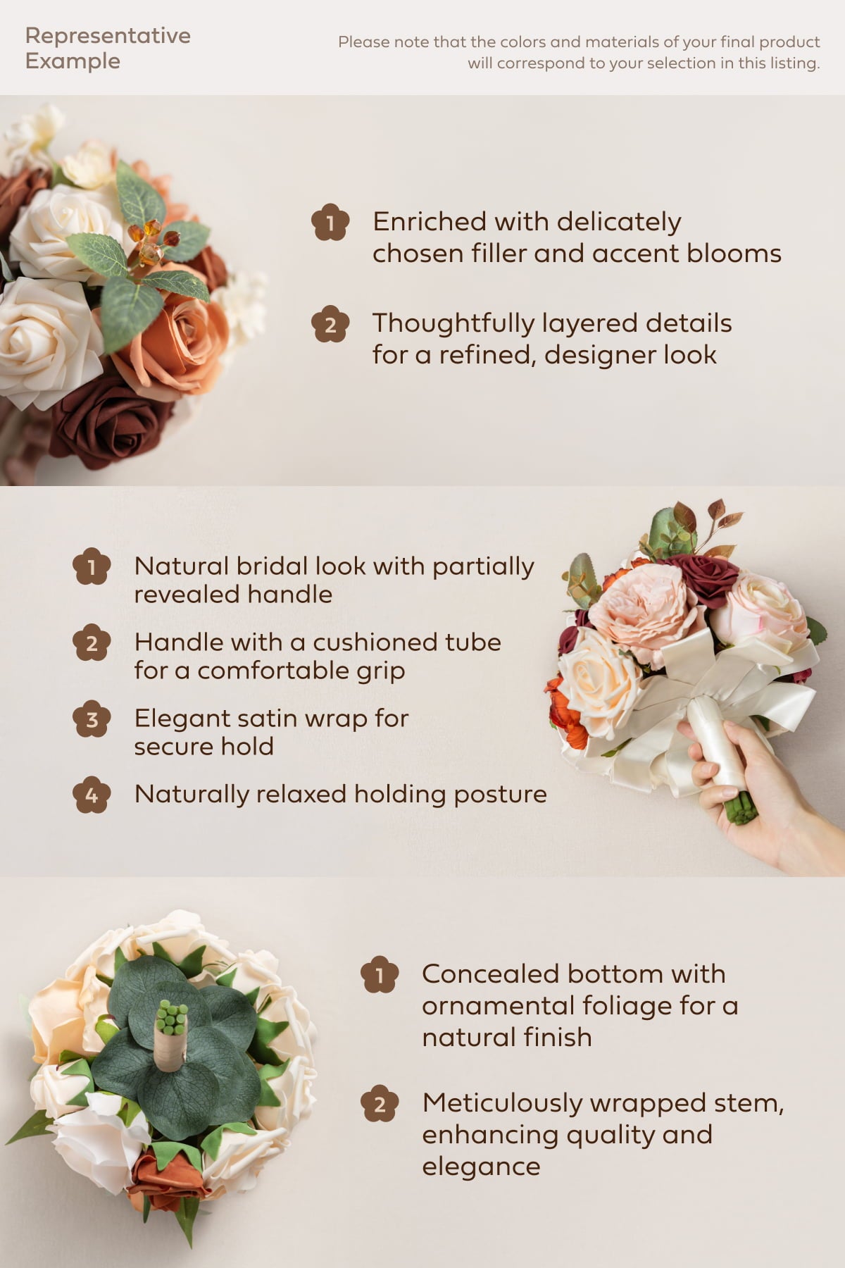 Small Cascade Bridal Bouquet in Bordeaux Red & Wine