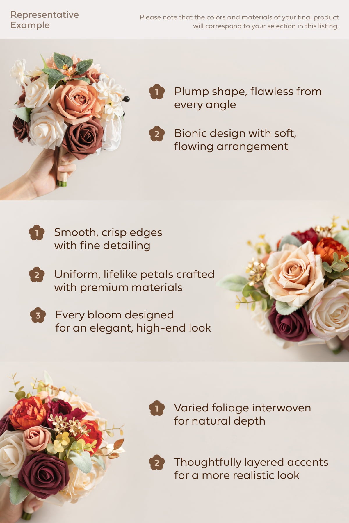 Small Cascade Bridal Bouquet in Bordeaux Red & Wine