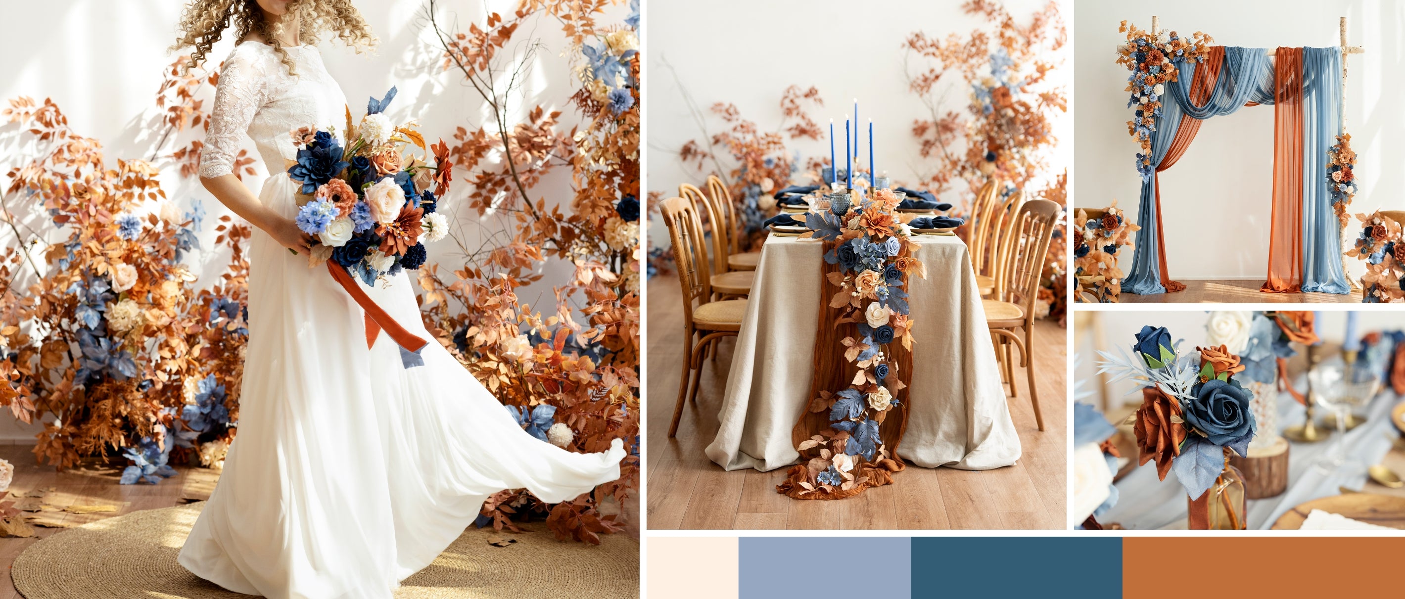 Russet Orange & Denim Blue Wedding pc banner