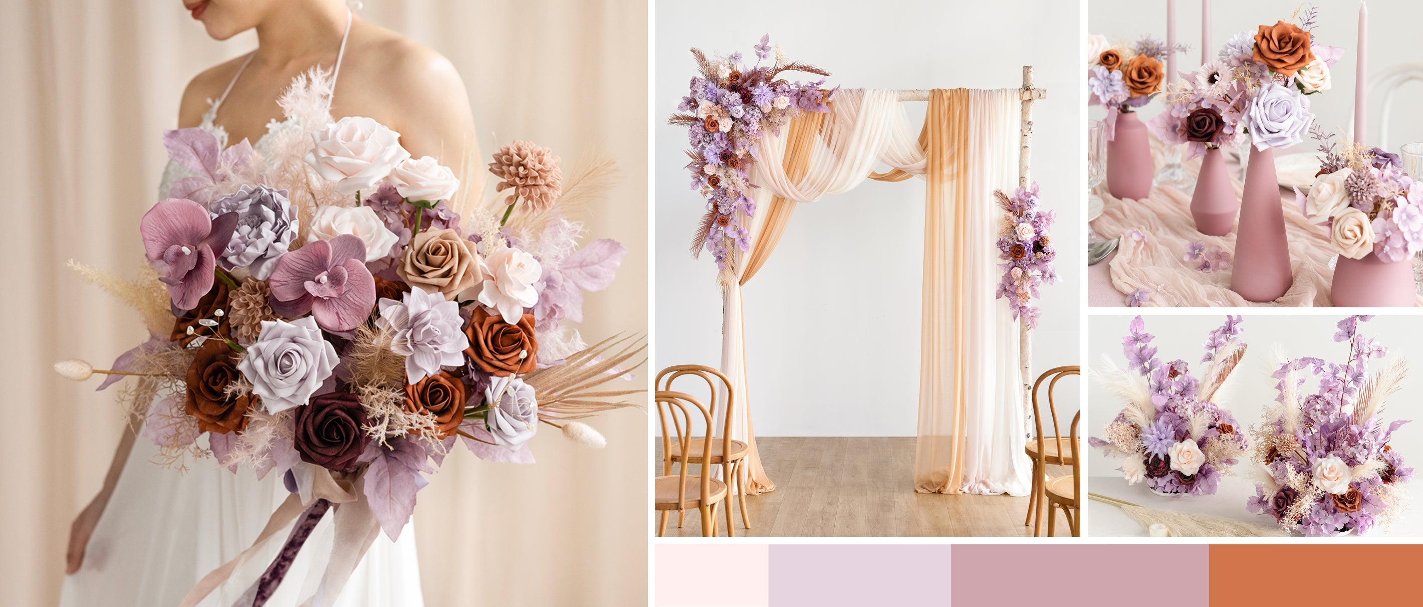 Lavender Aster & Burnt Orange Wedding pc banner