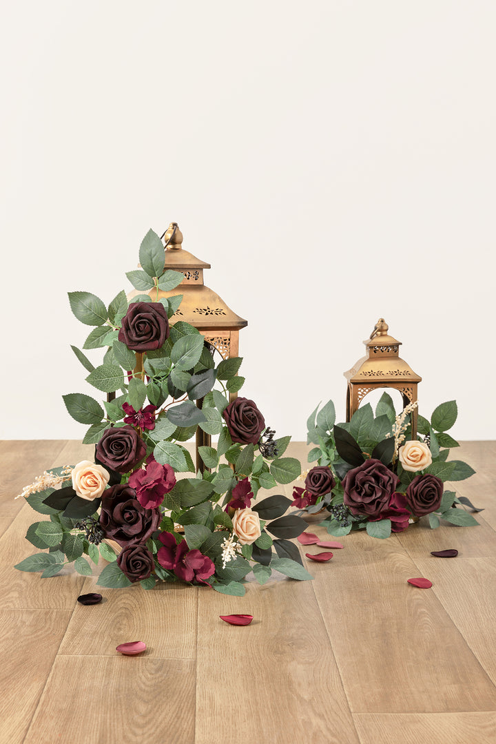 2ft Flower Garlands in Black Baccara