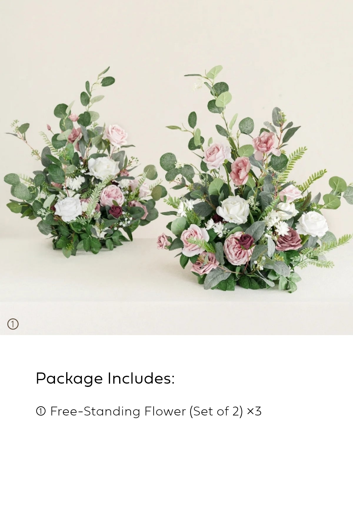 Free-Standing Flower Arrangements in Dusty Rose & Cream | Clearance
