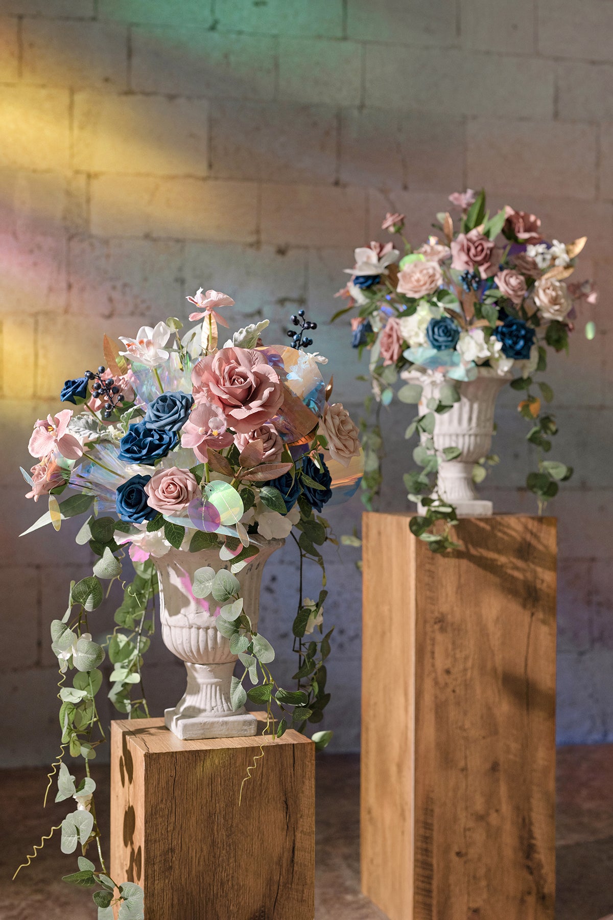Flash Sale | Altar Decor Free-Standing Flowers in Dusty Rose & Navy