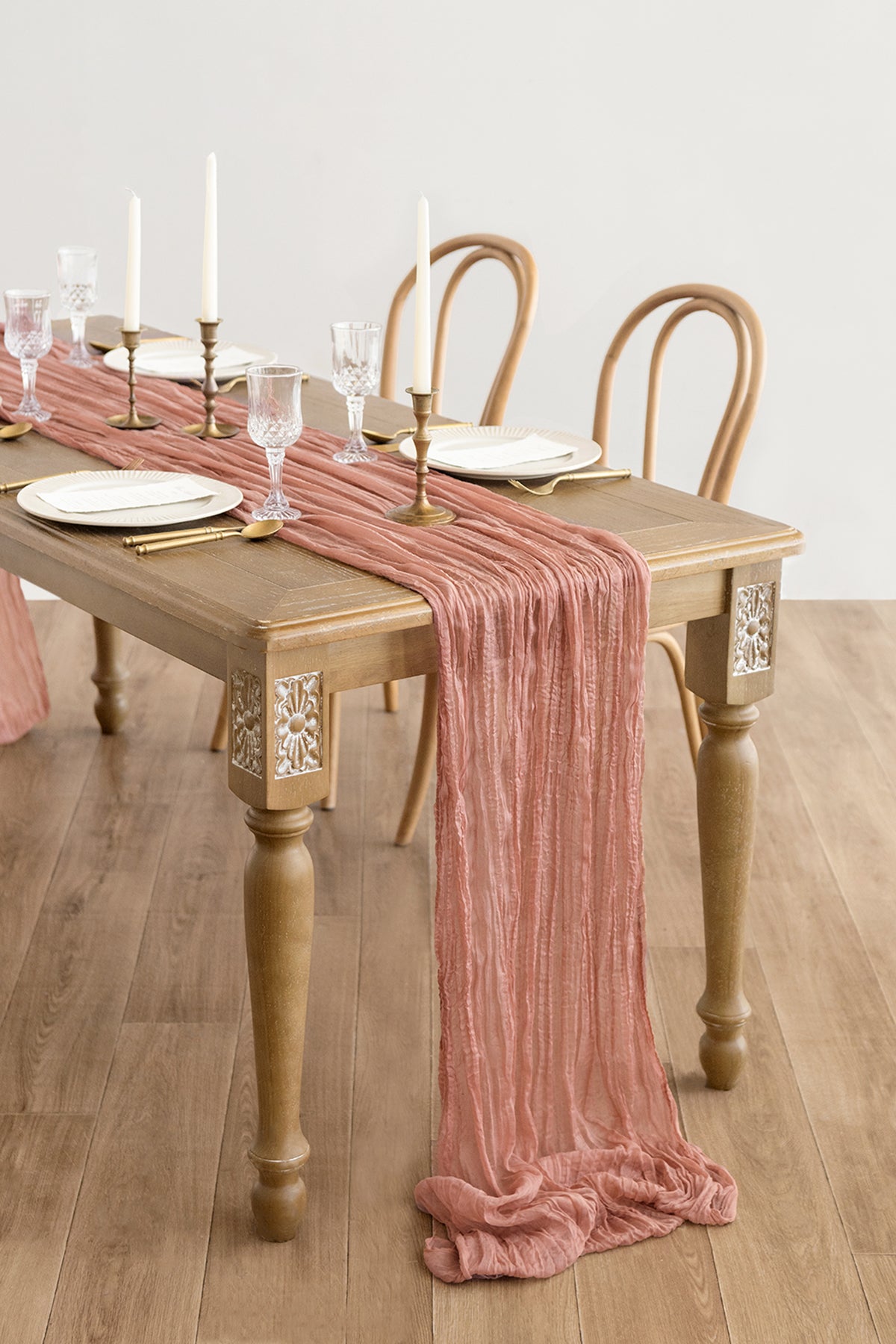 Rustic Gauze Cheesecloth Table Runner 35" w x 10ft/14ft - 17 colors