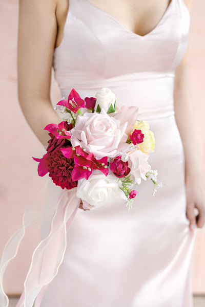 Maid of Honor & Bridesmaid Bouquets in Passionate Pink & Blush | Clearance