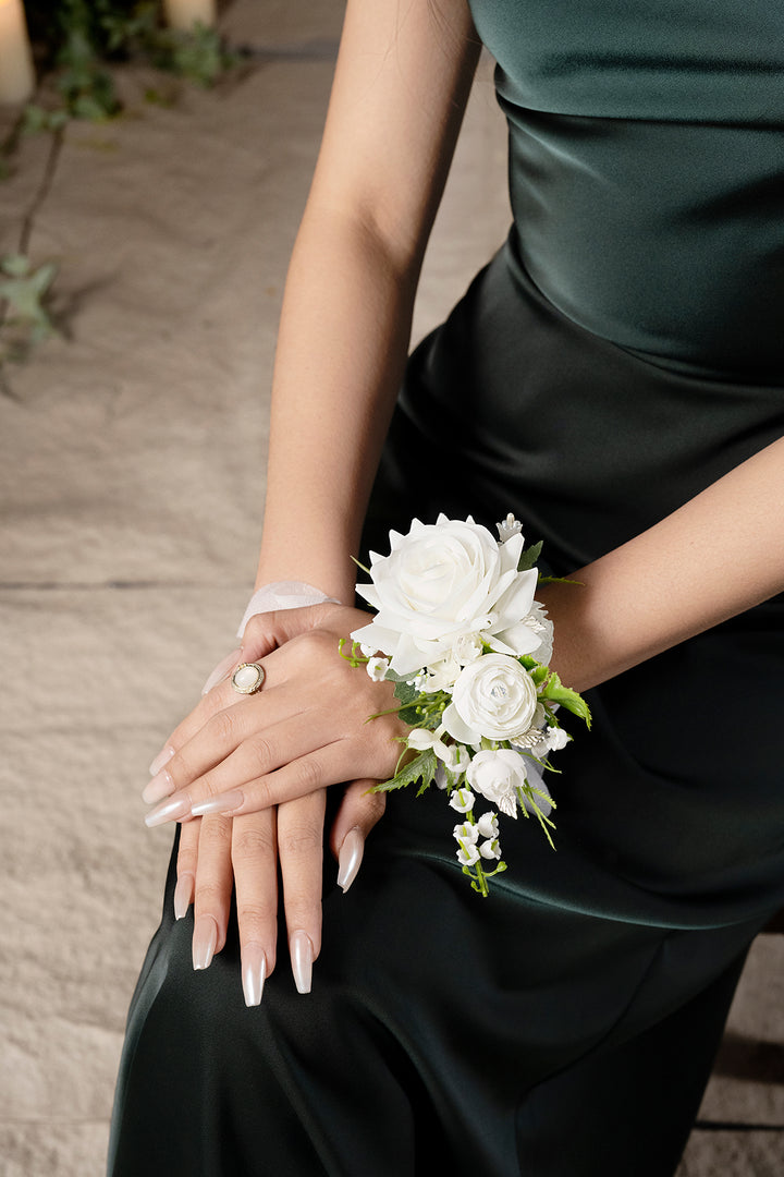 Wrist Corsages in May Lily & Olive
