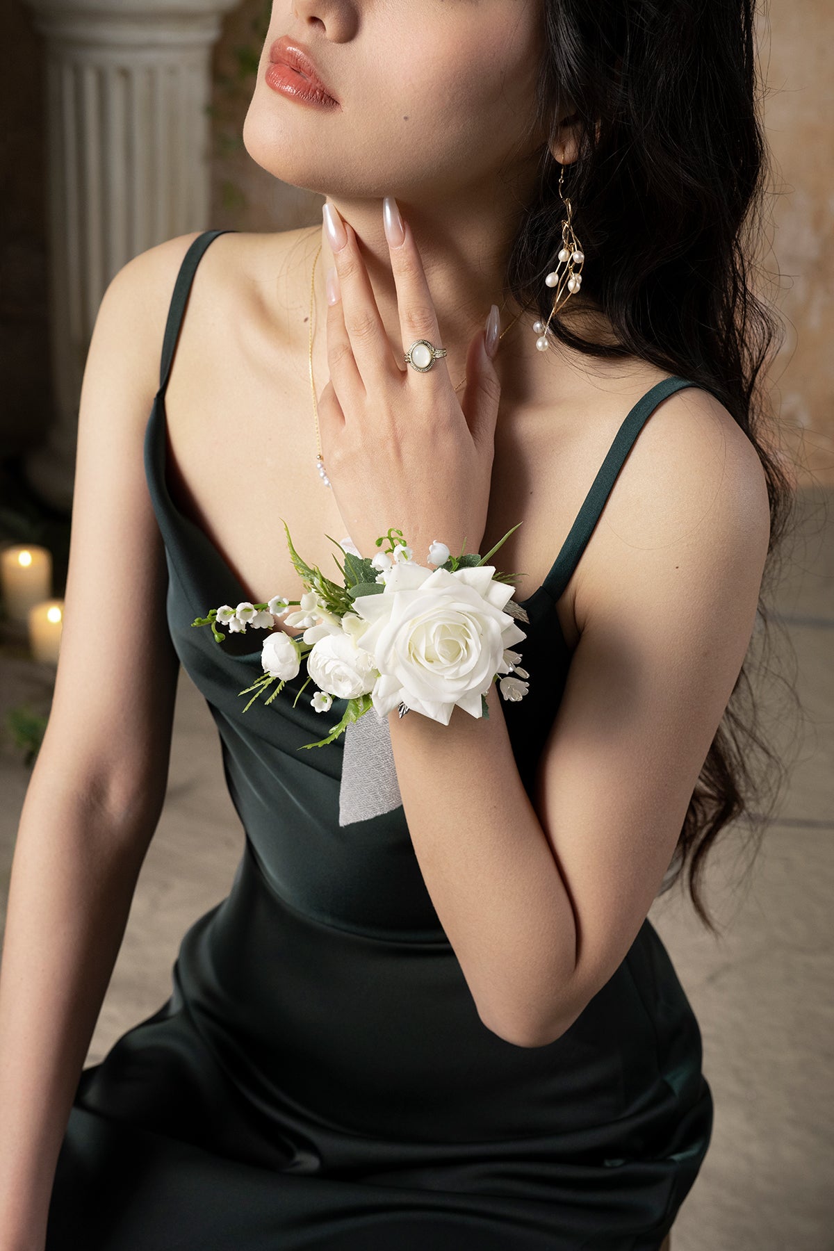 Wrist Corsages in May Lily & Olive