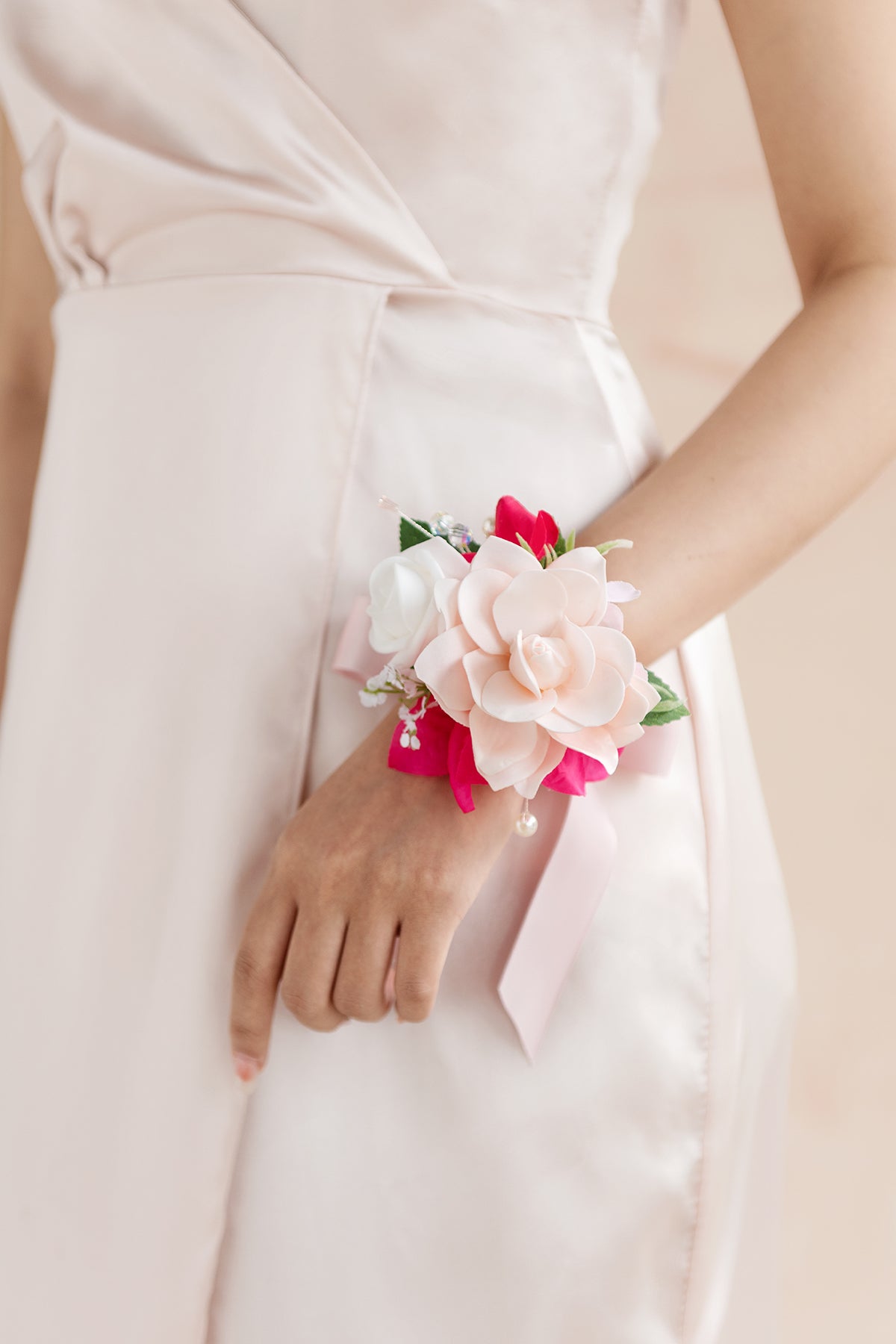 Wrist Corsages in Passionate Pink & Blush | Clearance