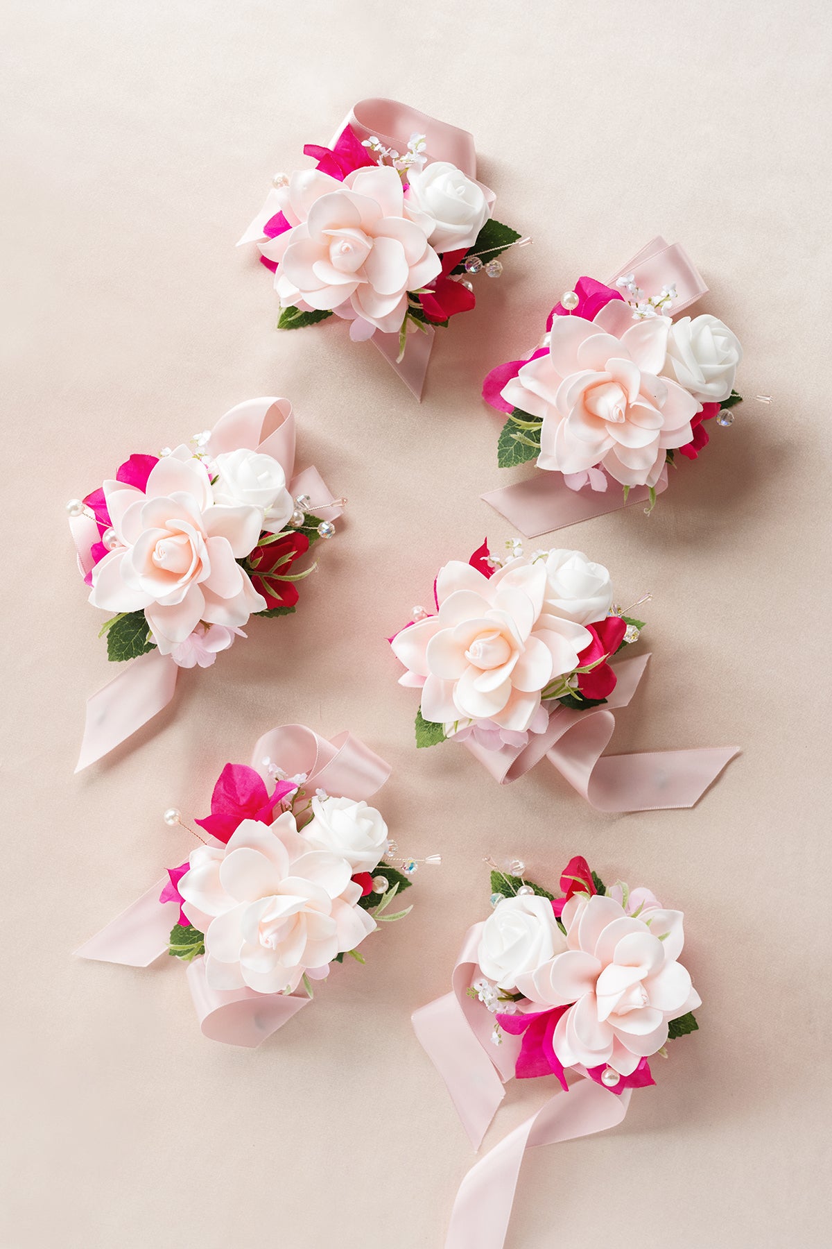 Wrist Corsages in Passionate Pink & Blush | Clearance