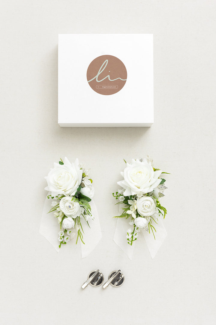 Wrist Corsages in May Lily & Olive
