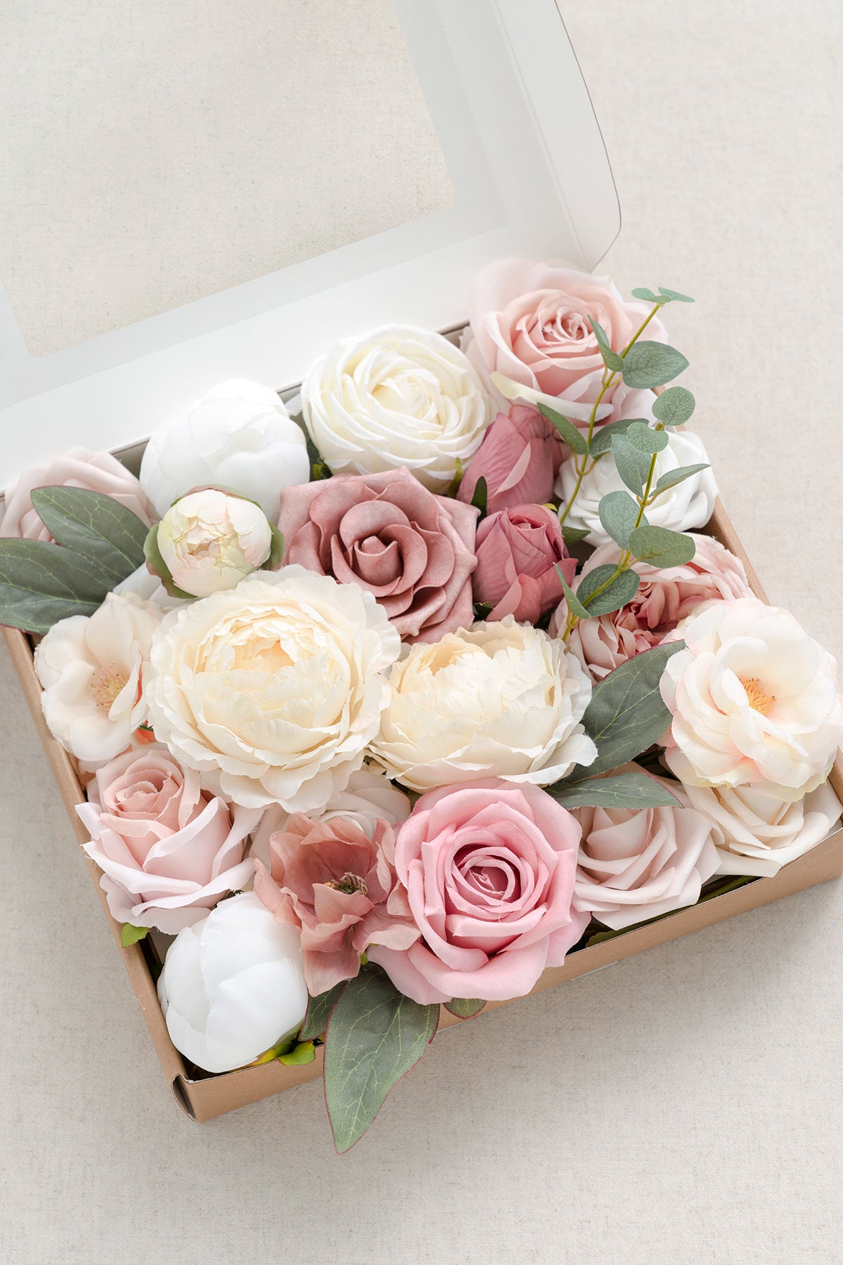 DIY Designer Flower Boxes in Dusty Rose & Cream