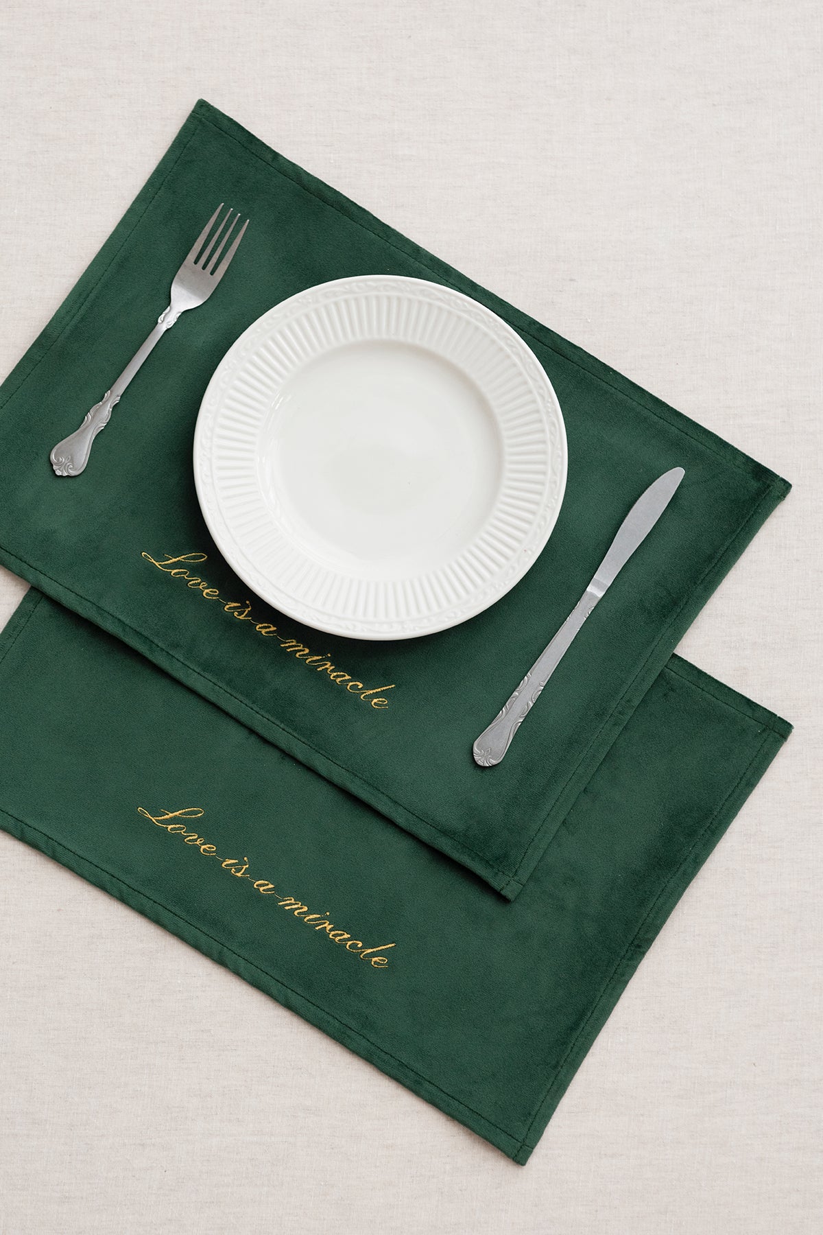 Placemats in Olive Green