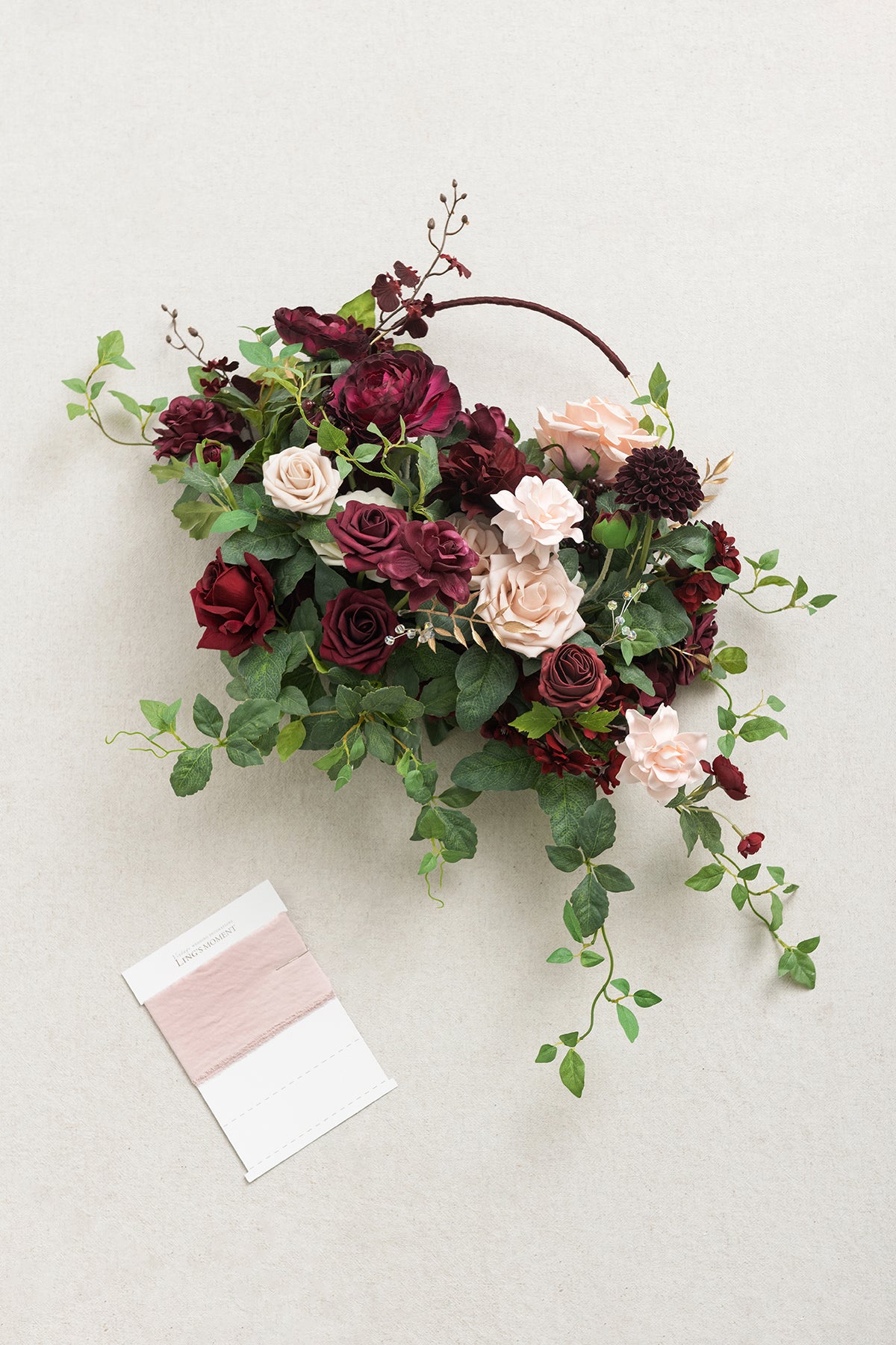Medium Hoop Bridal Bouquet in Romantic Marsala | Clearance