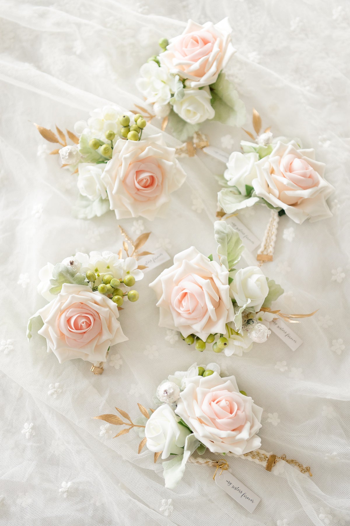 Wedding Wrist Corsages (Set of 6) - Blush – Ling's Moment