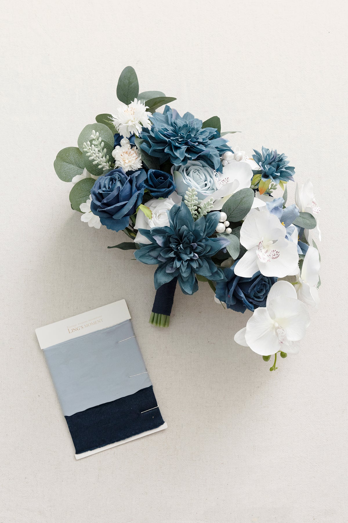Small Free-Form Bridal Bouquet in Noble Navy Blue