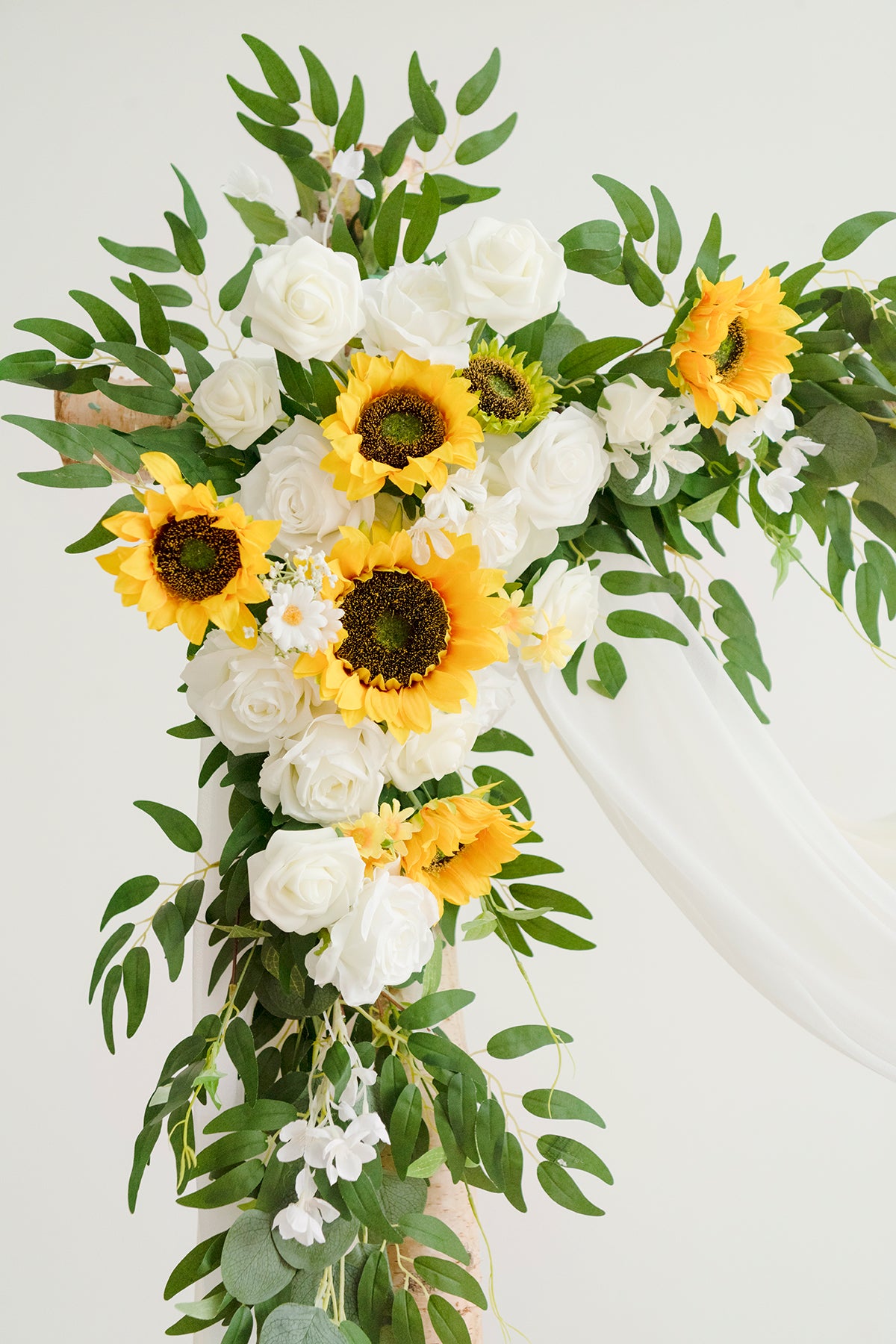 Flower Arch Decor with Drape in Bright Sunflower | Clearance