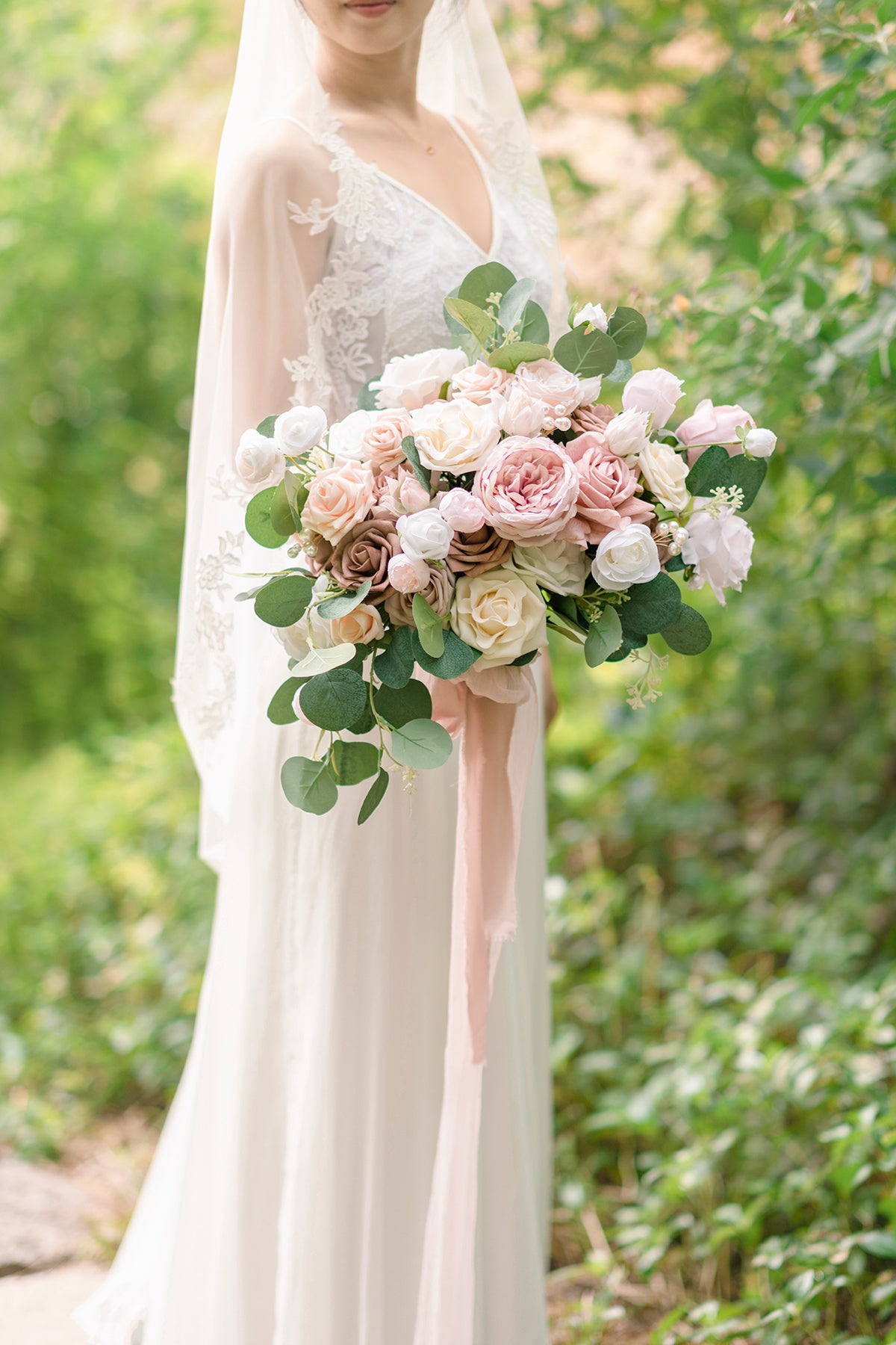Mauve and Cream Bridesmaid Bouquets, DIY Wedding