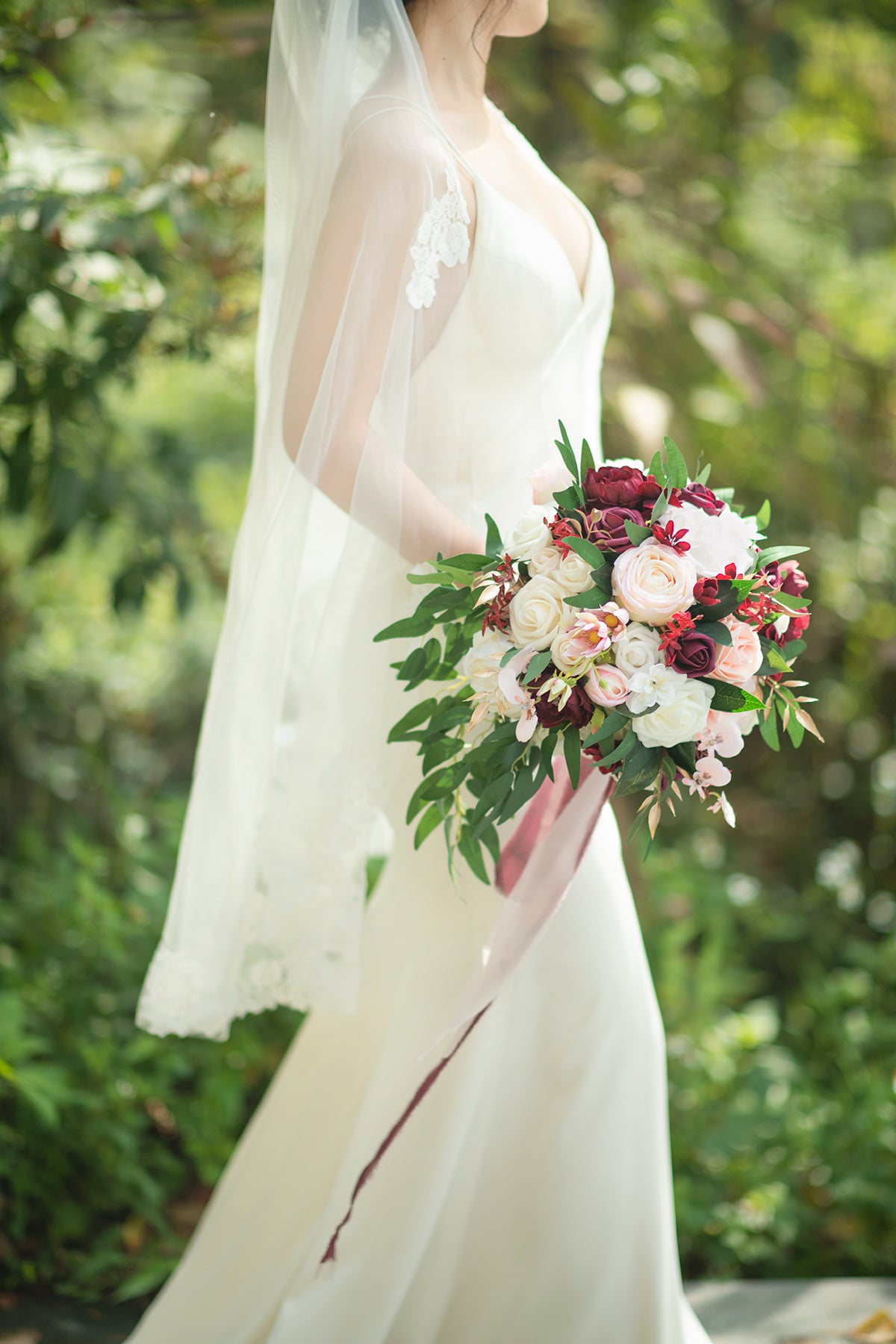 Small Round Bridal Bouquet in Romantic Marsala