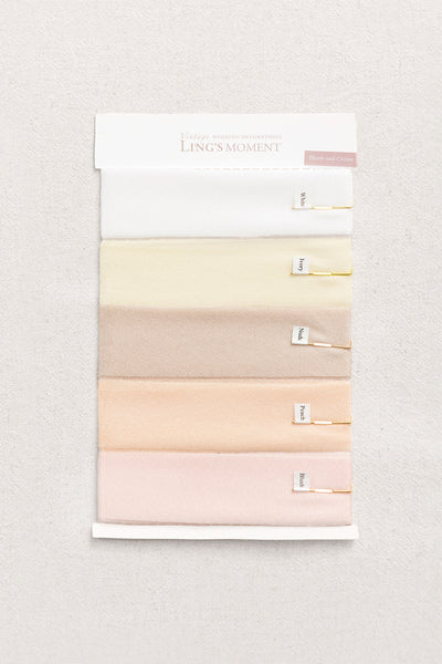 Ombre Chiffon Ribbons Swatch Chart in Blush & Cream