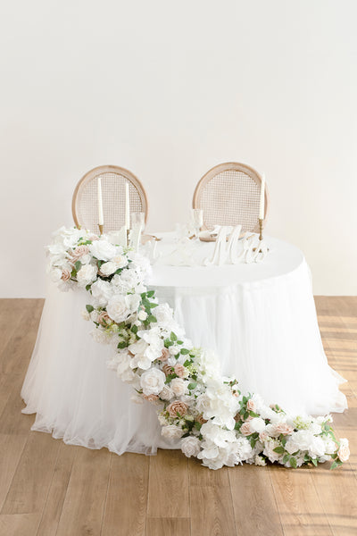 Deluxe Head Table Floral Swags in White & Sage | Clearance