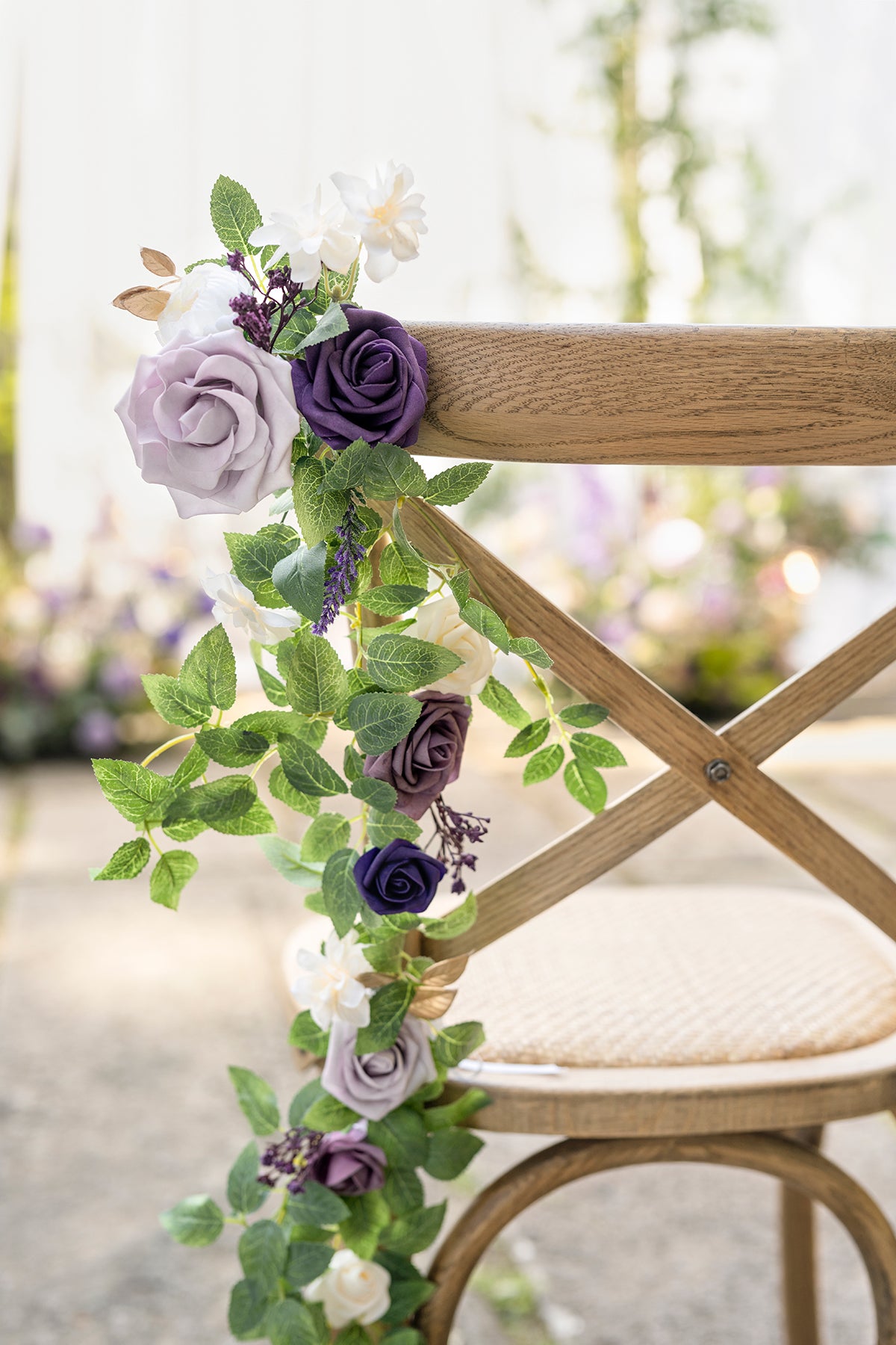 Wedding Hanging Chair Back Decoration in Lilac & Gold