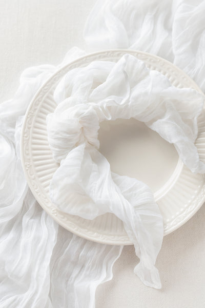 Cheesecloth Napkins & Table Runner Set for Reception - 7 Colors