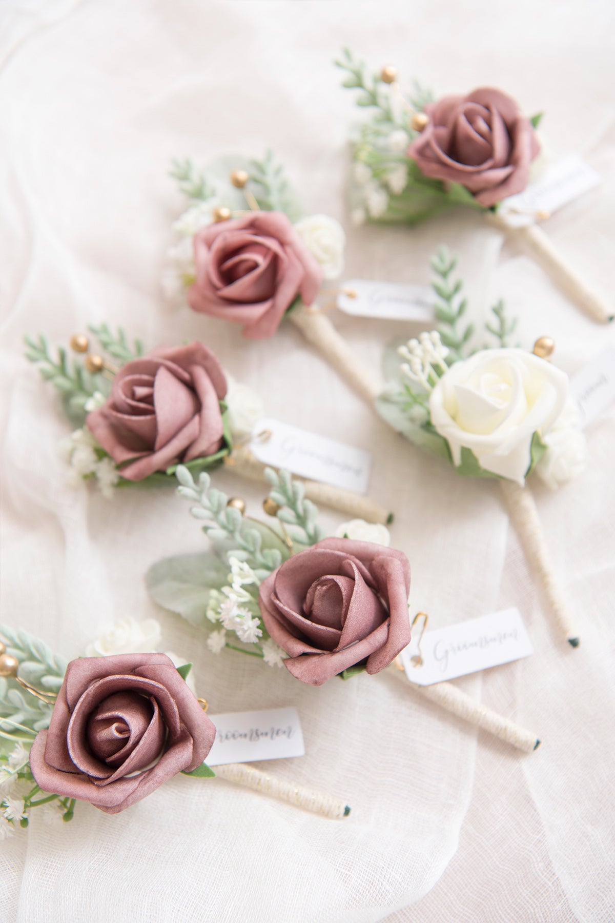 Wedding Boutonnieres  Wedding Boutonnieres - Dusty Rose – Ling's Moment