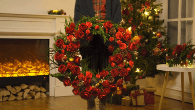 How to Make a Beautiful Christmas Flower Wreath: 3 Easy Steps