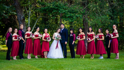 Rebekah & Eddie's Romantic Marsala Wedding in the Woods