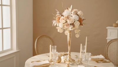 DIY Dramatic Centerpieces with Designer White & Beige Flower Box Set