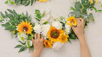 How to DIY Sunflower Arch Swag