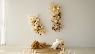 How to Make a Pampas Grass & Artificial Floral Wall Decor