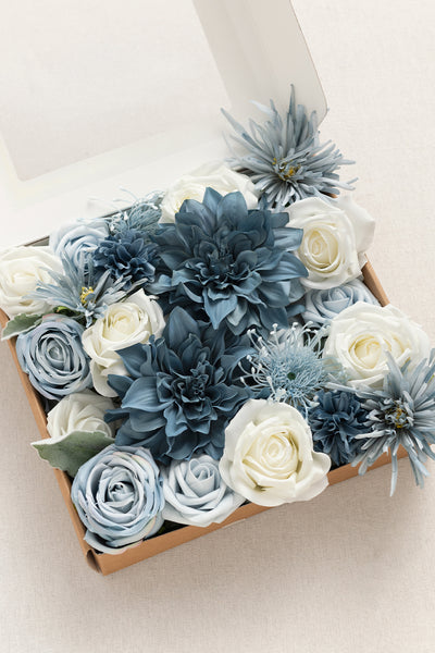 DIY Designer Flower Boxes in Dusty Blue & Navy