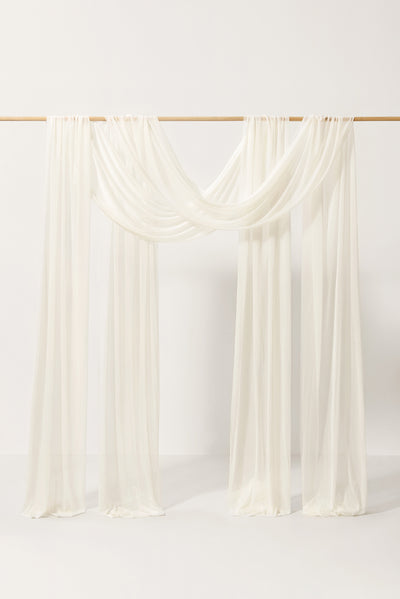 2 Panels Sheer Wedding Arch Draping 30" w x 32ft