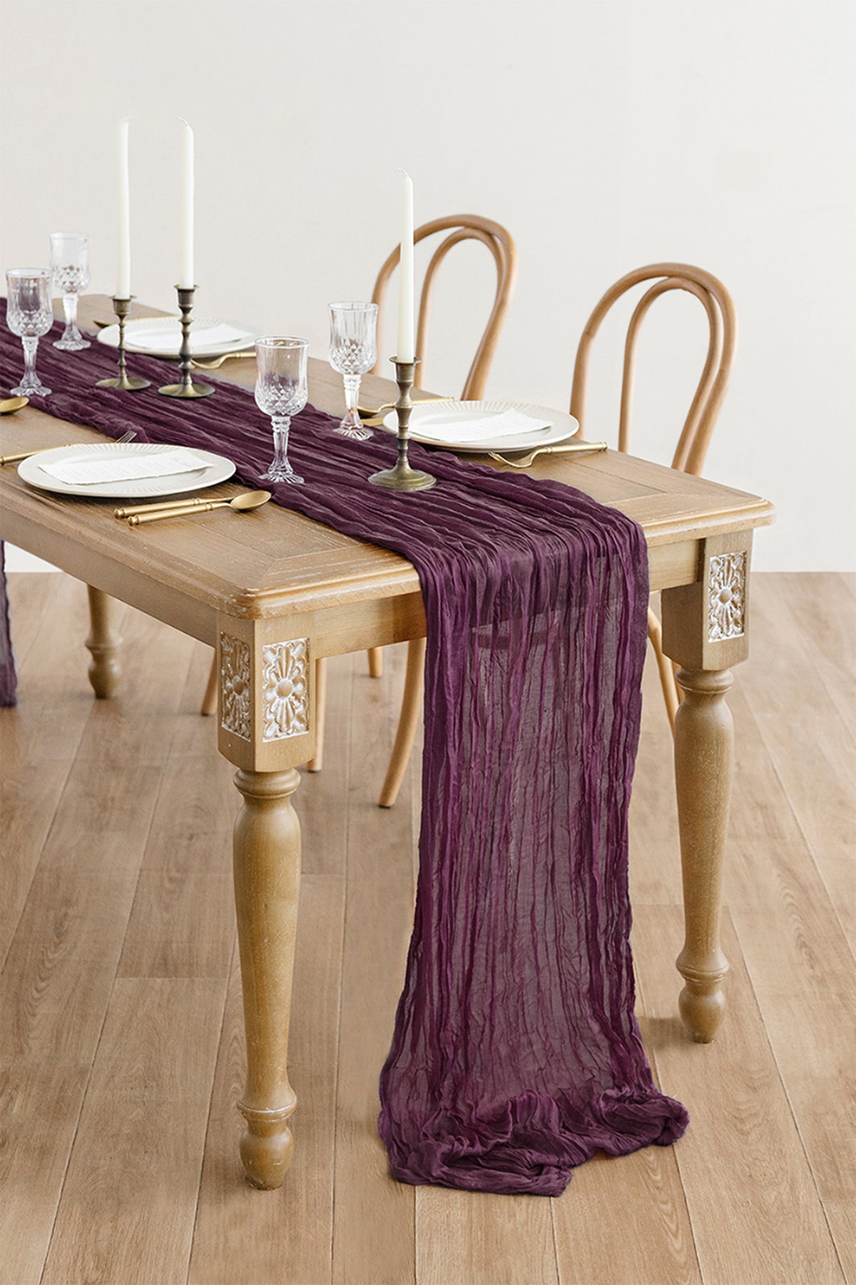 Rustic Gauze Cheesecloth Table Runner 35" w x 10ft/14ft - 16 colors