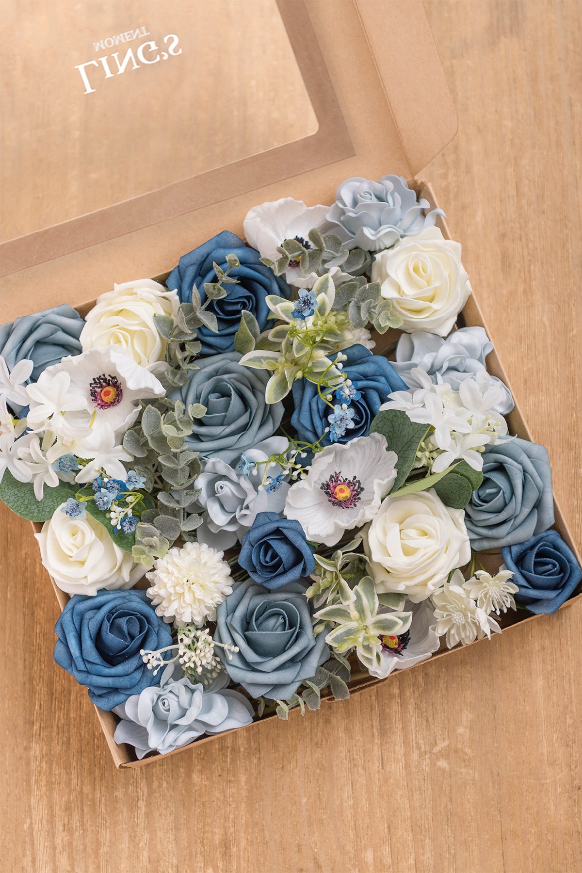 DIY Designer Flower Boxes in Dusty Blue & Navy